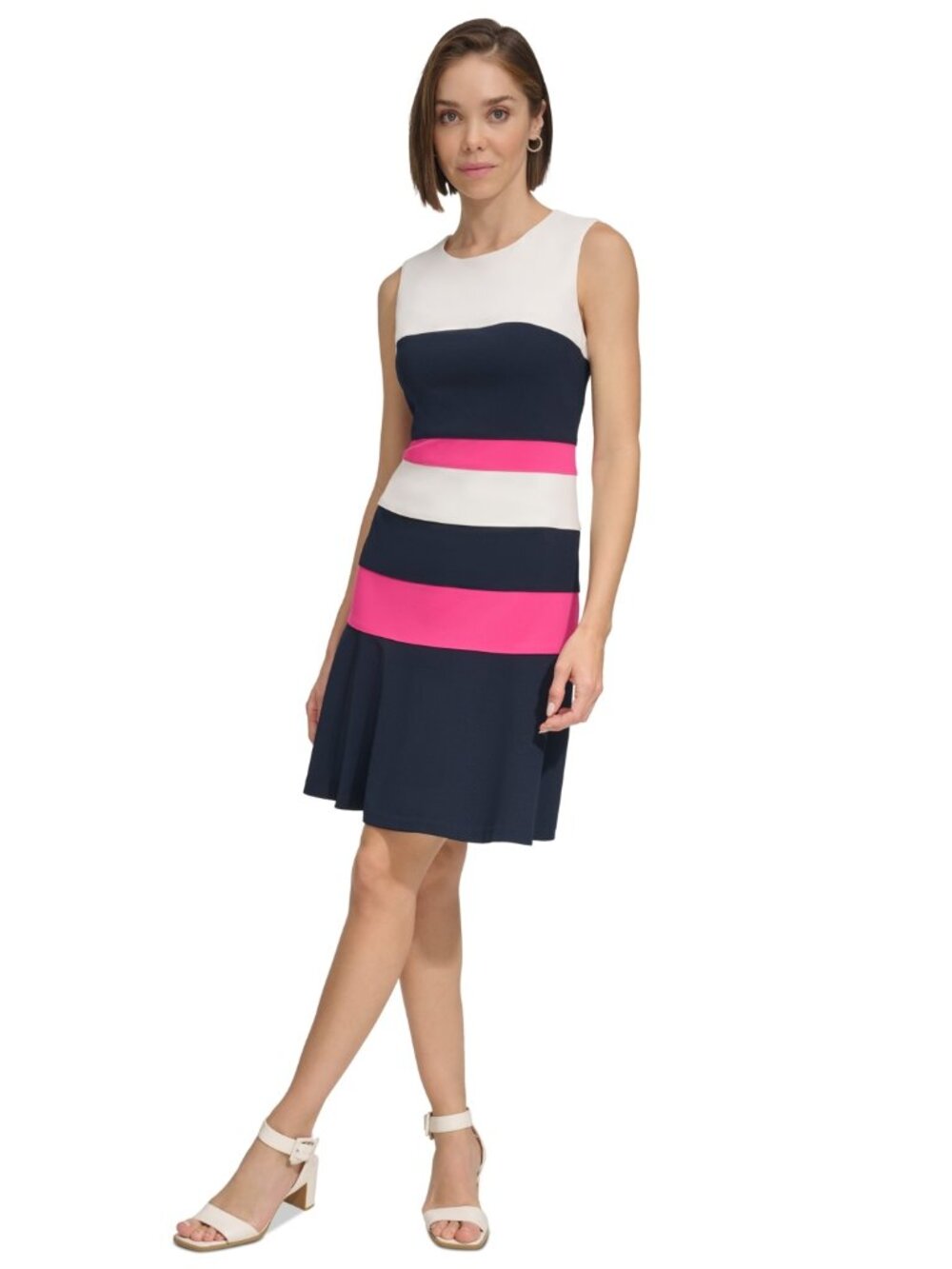 Tommy Hilfiger Women's Colorblocked Scuba Crepe Sleeveless Dress Size 6